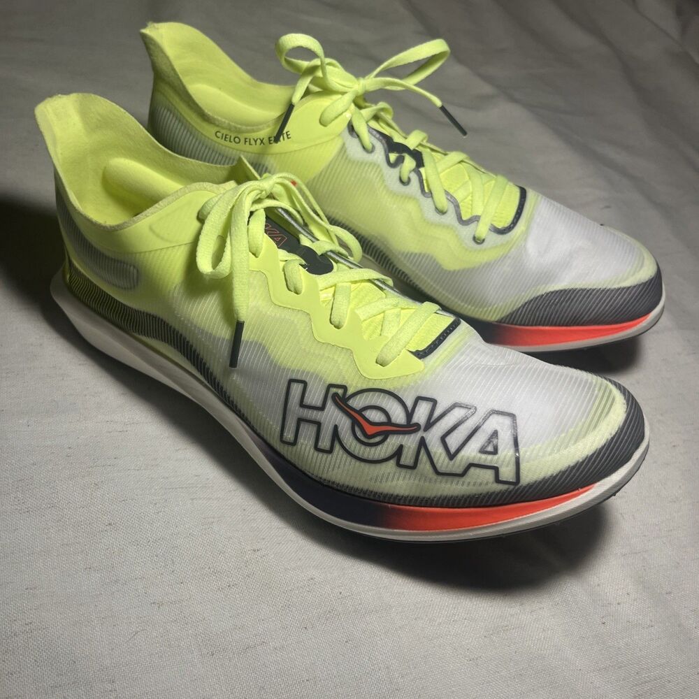 HOKA Cielo FlyX Elite Track Spikes Neon Yuzu Men's Size 12 New No Box